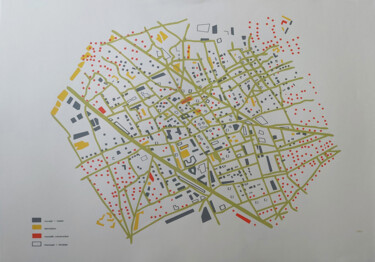 Отпечатки и Гравюры под названием "Plan 1960" - Magali Poutoux, Подлинное произведение искусства, Шелкография