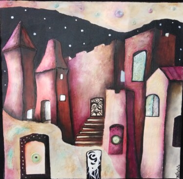 Painting titled "Dans mes nuits" by Magali Trivino, Original Artwork, Acrylic