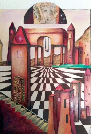 Painting titled "Douce mélancolie" by Magali Trivino, Original Artwork, Acrylic