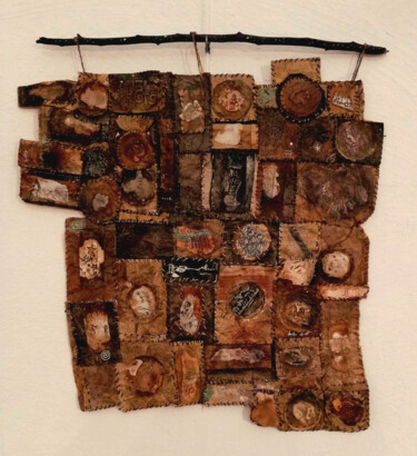 Textile Art με τίτλο "A fleur de peau" από Magali Trivino, Αυθεντικά έργα τέχνης, Κουρελού
