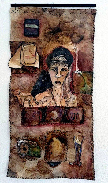 Collagen mit dem Titel "Les saltimbanques" von Magali Trivino, Original-Kunstwerk, Collagen