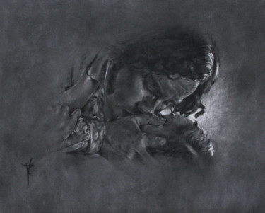 Peinture intitulée "The kiss" par Magali Chami, Œuvre d'art originale, Pastel