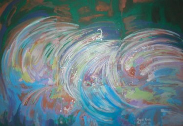 Pintura titulada "Energia y mar" por Magali Reales, Obra de arte original, Oleo