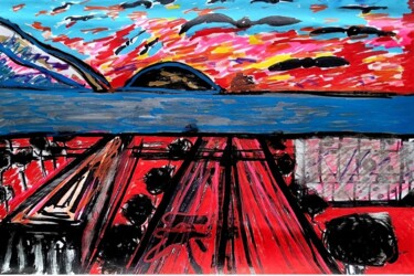 Painting titled "Marseille attaque d…" by Lalie, Original Artwork, Marker