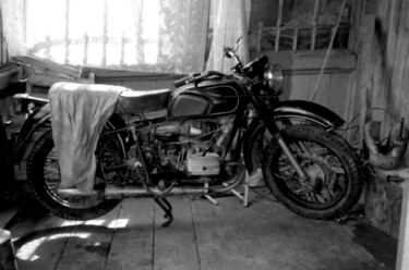 Photography titled "motorbike in an aba…" by Magda Durda, Original Artwork, Non Manipulated Photography
