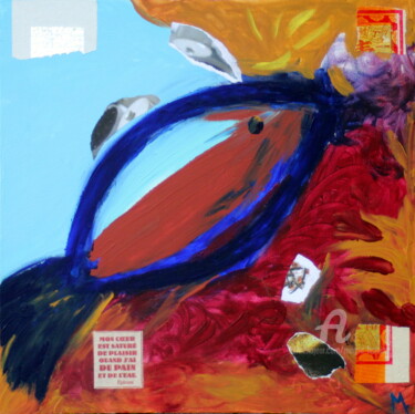 Картина под названием "Poisson esquissé" - Magda Hoibian, Подлинное произведение искусства, Акрил Установлен на Деревянная р…