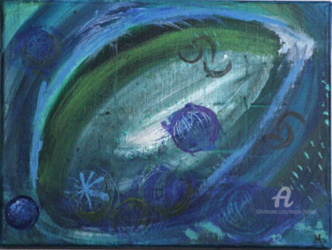 Painting titled "The ocean's eye" by Magda Hoibian, Original Artwork, Acrylic