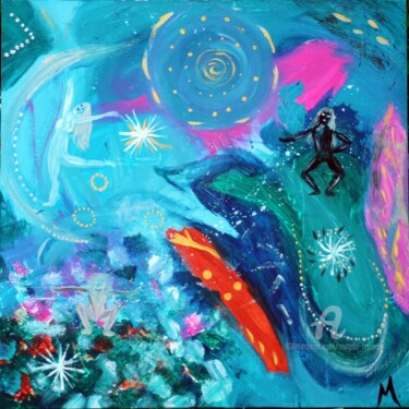 Malerei mit dem Titel "Dancing universe" von Magda Hoibian, Original-Kunstwerk, Acryl