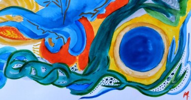 Painting titled "Abstraction 2" by Magda Hoibian, Original Artwork, Watercolor