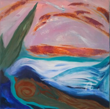 Pintura titulada "Les ciels si vastes" por Magda Hoibian, Obra de arte original, Oleo Montado en Bastidor de camilla de made…