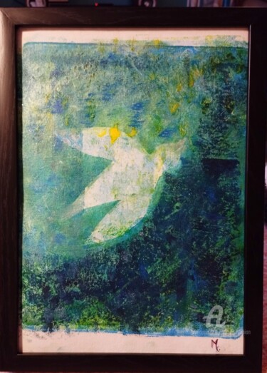 Painting titled "Série Oiseaux" by Magda Hoibian, Original Artwork, Oil