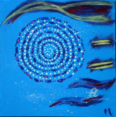 Painting titled "Spirale" by Magda Hoibian, Original Artwork, Acrylic Mounted on Wood Stretcher frame