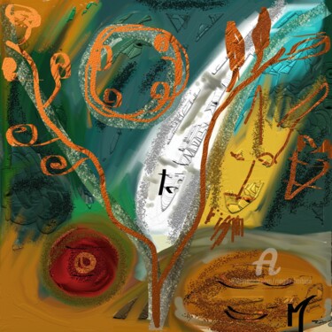 Digital Arts titled "Forêt enchantée" by Magda Hoibian, Original Artwork, Digital Painting