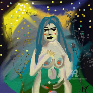 Digital Arts titled "Femme_qui_marche_nue" by Magda Hoibian, Original Artwork, Digital Painting