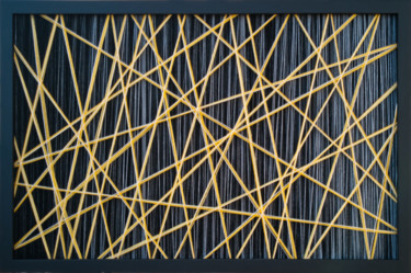 Sztuka tkaniny zatytułowany „Ostre cięcie” autorstwa Magdalena Kulawik, Oryginalna praca, String Art
