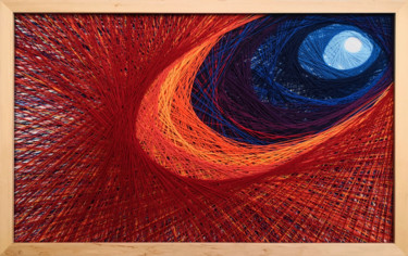 Sztuka tkaniny zatytułowany „Perła” autorstwa Magdalena Kulawik, Oryginalna praca, String Art