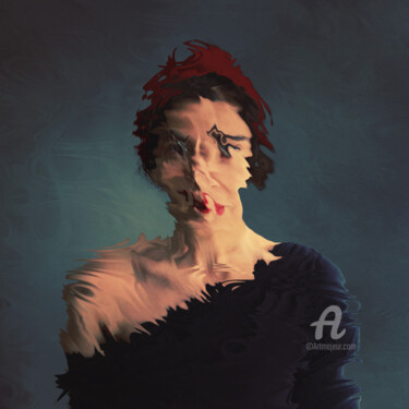 Fotografía titulada "La vieille dame" por Magda Lates, Obra de arte original, Foto-montaje