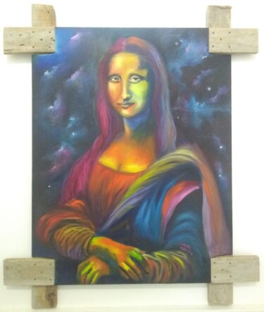 Schilderij getiteld "Monalisa" door Magda Mezadre, Origineel Kunstwerk, Olie