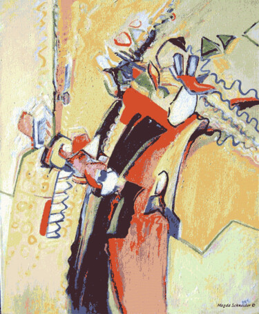 Malerei mit dem Titel "Or de travers" von Magda Schneider Kiszio, Original-Kunstwerk