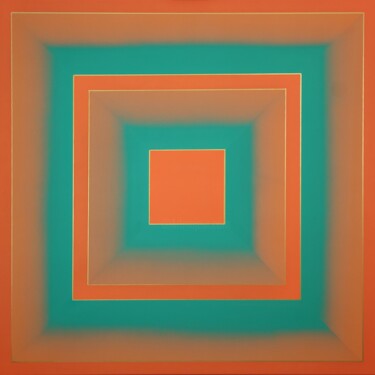 Картина под названием "Symbiosis: Orange T…" - Magda Żak, Подлинное произведение искусства, Акрил Установлен на Деревянная р…