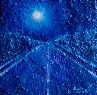 Pittura intitolato "Amica luna" da Magda Carella, Opera d'arte originale, Olio