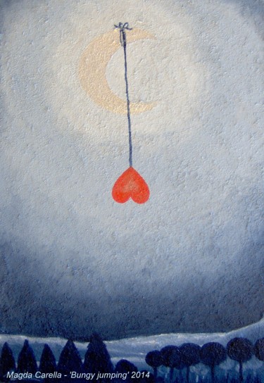 Pittura intitolato "'Bungy-jumping'." da Magda Carella, Opera d'arte originale, Olio