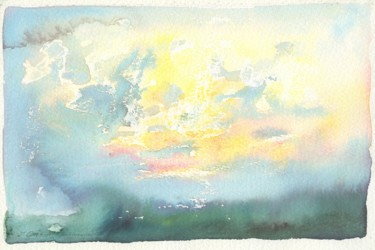 Malarstwo zatytułowany „raspberry sky” autorstwa Magdalena Gintowt-Juchniewicz, Oryginalna praca, Akwarela