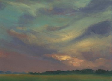 Malarstwo zatytułowany „the raspberry sky” autorstwa Magdalena Gintowt-Juchniewicz, Oryginalna praca, Akryl
