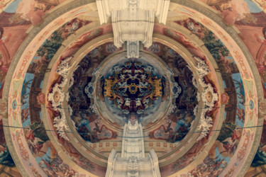 Fotografia intitolato "Symmetry ceiling" da Magdalena Mienko, Opera d'arte originale, Fotografia manipolata