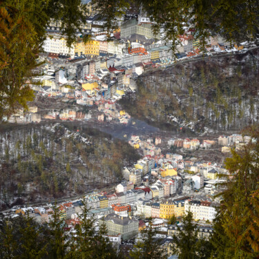 Photography titled "Karlovy Vary" by Magdalena Mienko, Original Artwork, Manipulated Photography Mounted on Wood Panel