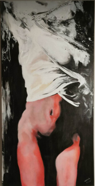 Pittura intitolato "...wstyd jej obcy..." da Magdalena Sawicka, Opera d'arte originale, Acrilico Montato su Telaio per barel…