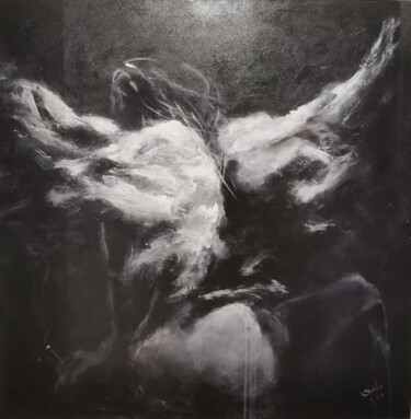 Malarstwo zatytułowany „...Aniołom zostawia…” autorstwa Magdalena Sawicka, Oryginalna praca, Akryl Zamontowany na Drewniana…