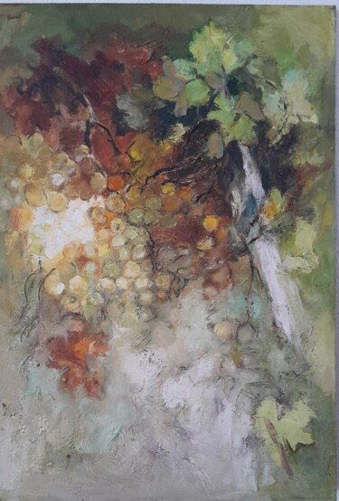 Картина под названием "Mein Garten, Mein B…" - Rebeka, Подлинное произведение искусства, Масло Установлен на Деревянная рама…