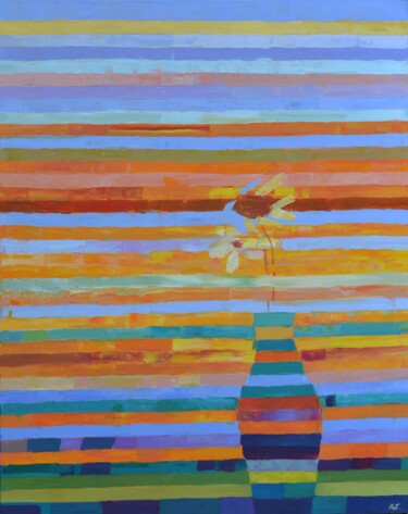 Pintura titulada "Sunflowers in vase…" por Magdalena Walulik, Obra de arte original, Acrílico