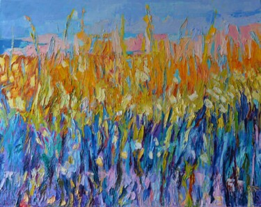 Painting titled "Abstract flowers fi…" by Magdalena Walulik, Original Artwork, Oil