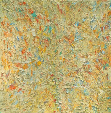 Pittura intitolato "Abstract Yellow art…" da Magdalena Walulik, Opera d'arte originale, Olio Montato su Telaio per barella i…