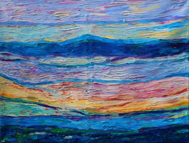 Painting titled "Abstract landscape…" by Magdalena Walulik, Original Artwork, Oil