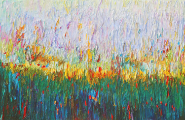 Pittura intitolato "Abstract landscape…" da Magdalena Walulik, Opera d'arte originale, Olio Montato su Telaio per barella in…