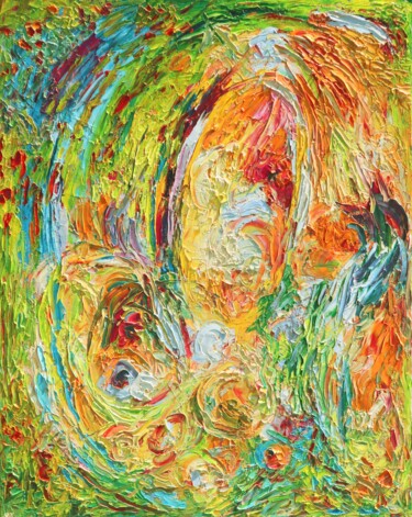Pintura titulada "Abstrakcja 125 Po d…" por Magdalena Walulik, Obra de arte original, Oleo Montado en Bastidor de camilla de…