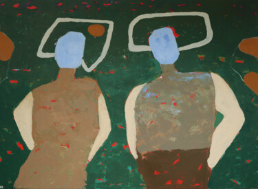 Картина под названием "Abstract people Wab…" - Magdalena Walulik, Подлинное произведение искусства, Акрил Установлен на Дере…