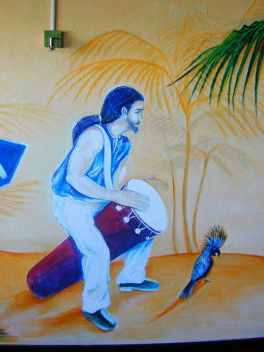 Peinture intitulée "Le joueur de Jumbe…" par Magel, Œuvre d'art originale, Huile