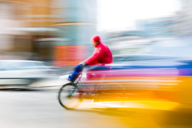 Photography titled "Bike Dashing Throug…" by Magelio Venturi, Original Artwork