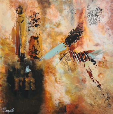 제목이 "Nabim"인 미술작품 Magelli로, 원작, 아크릴 나무 들것 프레임에 장착됨
