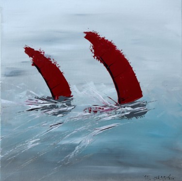 Painting titled "Route du Rhum" by Magelli, Original Artwork, Acrylic