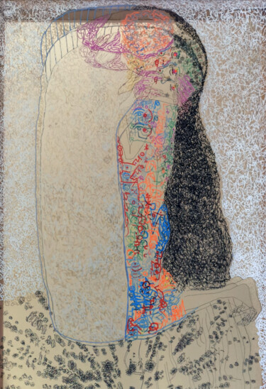 Le baiser Peinture intitulée "Le baiser" par Mages, Œuvre d'art originale, Marqueur Monté sur Plexiglas