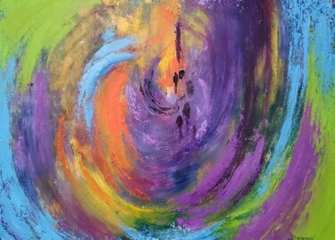 Картина под названием "QUARTET 5" - Maggie Romanovici, Подлинное произведение искусства, Масло Установлен на Деревянная рама…