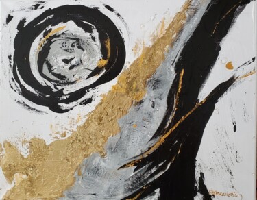 Картина под названием "TRIAD 3 / SOLEIL HI…" - Maggie Romanovici, Подлинное произведение искусства, Акрил Установлен на Дере…