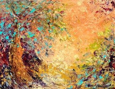 Картина под названием "ILLUMINATION  2" - Maggie Romanovici, Подлинное произведение искусства, Акрил Установлен на Деревянна…