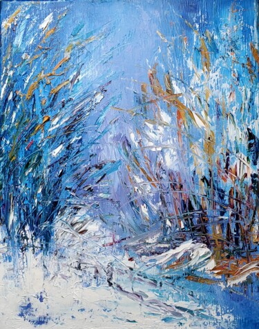 Картина под названием "FRESHNESS  1" - Maggie Romanovici, Подлинное произведение искусства, Масло Установлен на Деревянная р…