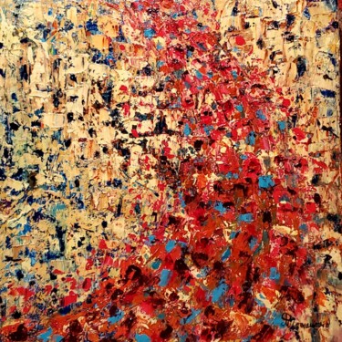 Pintura titulada "CHEMAIN  ROUGE" por Maggie Romanovici, Obra de arte original, Oleo Montado en Bastidor de camilla de madera